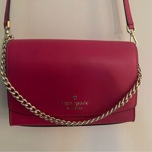 Kate Spade Fuchsia Crossbody Bag with Gold Chain